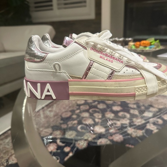 dolce & gabbana logo-stripe low-top sneakers, almost brand new, size 36 - Picture 4 of 5